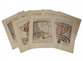 ANTIQUE PRINTS OF 1662 ASTRONOMICAL INSTRUMENTS