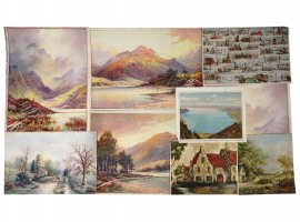 ANTIQUE ART DECO LANDSCAPE REPRODUCTION PRINTS