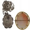 ANTIQUE CAMEO BROOCH AND SILVER PENDANT NECKLACE PIC-1