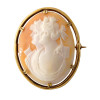 ANTIQUE CAMEO BROOCH AND SILVER PENDANT NECKLACE PIC-2