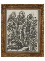 RUSSIAN FRENCH CHARCOAL PAINTING BY CHAIM SOUTINE