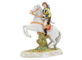 GERMAN PORCELAIN RIDER FIGURE BY SCHEIBE ALSBACH