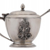 IMPERIAL RUSSIAN SILVER CAVIAR BOWL WITH A SPOON PIC-0
