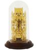 GOTHIC BRASS MANTEL CLOCK BY HERMLE IN GLASS DOME PIC-0