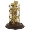 GOTHIC BRASS MANTEL CLOCK BY HERMLE IN GLASS DOME PIC-3