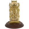 GOTHIC BRASS MANTEL CLOCK BY HERMLE IN GLASS DOME PIC-2