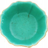 ANTIQUE CHINESE GREEN ENAMELED LOTUS SHAPED BOWL PIC-2