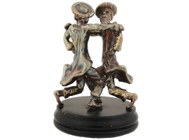 JUDAICA STERLING SILVER FIGURE OF DANCING RABBIS