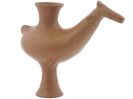 ANCIENT NEAR EASTERN AMLASH POTTERY ANIMAL VESSEL