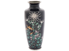 ANTIQUE JAPANESE GINBARI CLOISONNE ENAMEL VASE