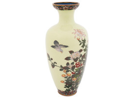 ANTIQUE JAPANESE MEIJI ERA CLOISONNE ENAMEL VASE