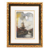 DUTCH WINDMILL LANDSCAPE OIL PAINTING ON PALETTE PIC-0