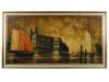 FRAMED NAVAL VENETIAN LANDSCAPE PRINT BY BRITTINI PIC-0