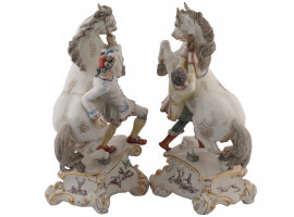 ANTIQUE GERMAN NYMPHENBURG PORCELAIN HORSE TAMERS