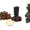 ANTIQUE COLLECTION OF CARVED ASIAN GEMSTONE ITEMS PIC-0