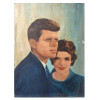 JOHN AND JACQUELINE KENNEDY PAINTING BY BARNETT PIC-0
