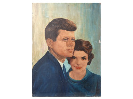 JOHN AND JACQUELINE KENNEDY PAINTING BY BARNETT