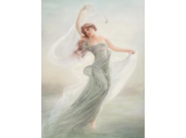 ART NOUVEAU PORCELAIN PLAQUE AFTER EDOUARD BISSON