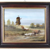 POLISH VILLAGE OIL PAINTING BY ZDZISLAW SAMPOLSKI PIC-0