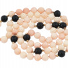 ANGEL SKIN CORAL, ONYX AND GOLD BEADED NECKLACE PIC-1