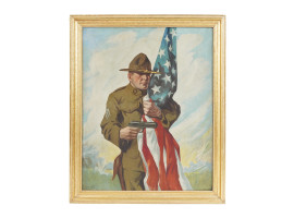 AMERICAN PATRIOTIC PAINTING ATTR TO H L MILLHOUSER