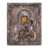 RUSSIAN ICONS OF SAINTS IN SILVER REPOUSSE OKLAD PIC-2