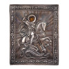 RUSSIAN ICONS OF SAINTS IN SILVER REPOUSSE OKLAD PIC-1