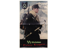 WWII NAZI GERMAN POSTER OF SS DIVISION PRINZ EUGEN