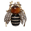 18K GOLD, DIAMOND, TIGER EYE, BEE PIN AND PENDANT PIC-1