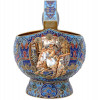 RUSSIAN GILT SILVER ENAMEL KOVSH WITH A PLAQUE PIC-4