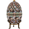 RUSSIAN SILVER ENAMEL EASTER EGG WITH A STAND PIC-0