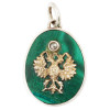 IMPERIAL RUSSIAN SILVER AND MALACHITE EGG PENDANT PIC-0