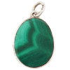 IMPERIAL RUSSIAN SILVER AND MALACHITE EGG PENDANT PIC-1