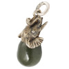 RUSSIAN 88 GILT SILVER JADE ELEPHANT EGG PENDANT PIC-0