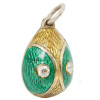 RUSSIAN 84 SILVER AND ENAMEL EASTER EGG PENDANT PIC-0