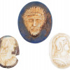 ANCIENT ROMAN GLASS, ALABASTER AND BASALT CAMEOS PIC-0