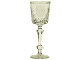 RUSSIAN IMPERIAL ETCHED AND CUT GLASS WINE GOBLET