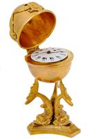 ANTIQUE RUSSIAN IMPERIAL GILT BRONZE EGG CLOCK