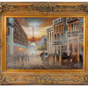 MID CENTURY FRENCH PARIS CITYSCAPE PAINTING PIC-0