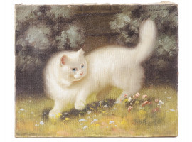 BENO BOLERADSKY HUNGARIAN OIL PAINTING OF A CAT