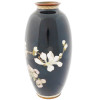 ANTIQUE JAPANESE MAGNOLIA CLOISONNE ENAMEL VASE PIC-1