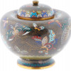 ANTIQUE JAPANESE CLOISONNE ENAMEL LIDDED JAR PIC-1