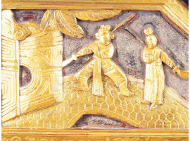 ANTIQUE LATE QING HAND CARVED GILT WOODEN PANEL