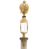 RUSSIAN GILT SILVER ENAMEL AGATE LETTER OPENER PIC-4