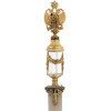 RUSSIAN GILT SILVER ENAMEL AGATE LETTER OPENER PIC-3