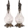 FRENCH METAL MOUNTED CRYSTAL DECANTERS CIRCA 1950 PIC-1