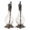 FRENCH METAL MOUNTED CRYSTAL DECANTERS CIRCA 1950 PIC-2