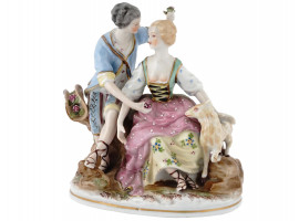 GERMAN PASTORAL ROCOCO PORCELAIN COUPLE FIGURINE