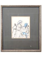 ANTIQUE 19TH C PAINTING AFTER TOULOUSE LAUTREC