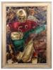 ITALIAN OLYMPIC SPORT COLLAGE OIL PAINTING SIGNED PIC-0